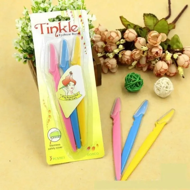 Beautious Pack of 3 Eyebrow trimmer - Eyebrow razor - Facial hair remover - Sharp mini makeup shaper