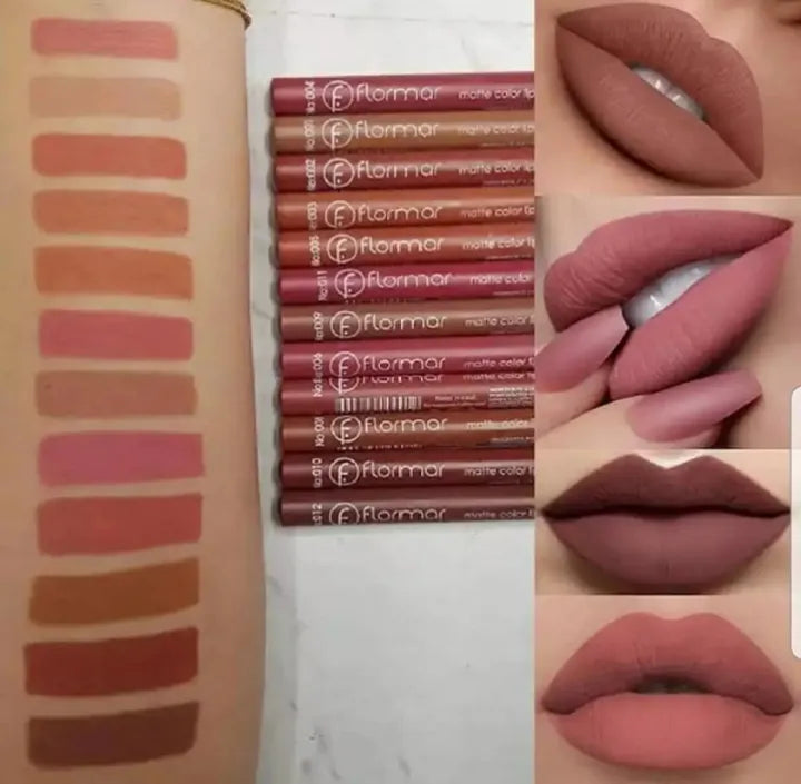 Pack of 6 Lip Liners Pencils LipPencils Nude Dark Shades Matte Waterproof